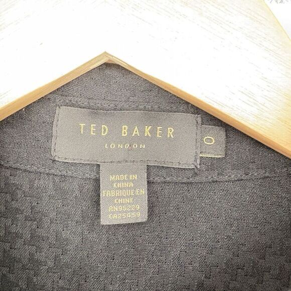 Ted Baker Triksie Jumpsuit Black Rolled Long‎ Sleeve Drawstring V Neck 0 - Picture 4 of 8